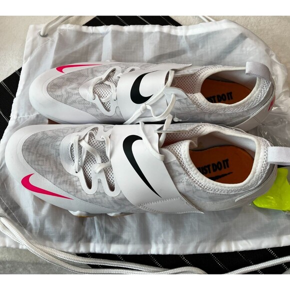 Nike Pole Vault Elite Track Field White Pink Spike Mens Size 15 AA1204-101 NEW